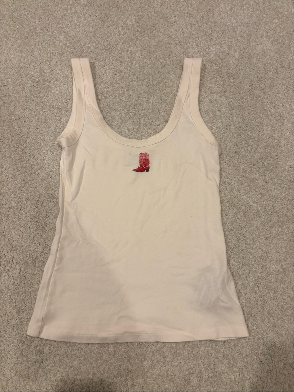 Women’s Abercrombie Tank Top with Red Boot Embroidery
